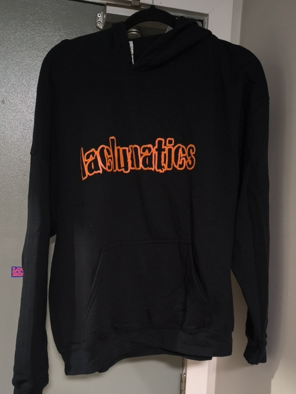 Black Laclunatics Hoodie with Orange Logo